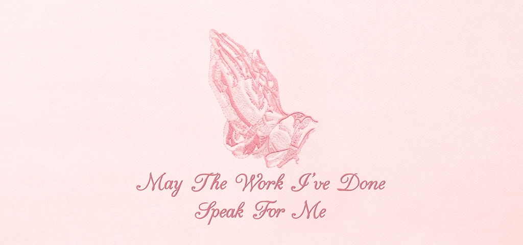 Praying Hands (MAY THE WORK I HAVE DONE) Pink Pink Faux